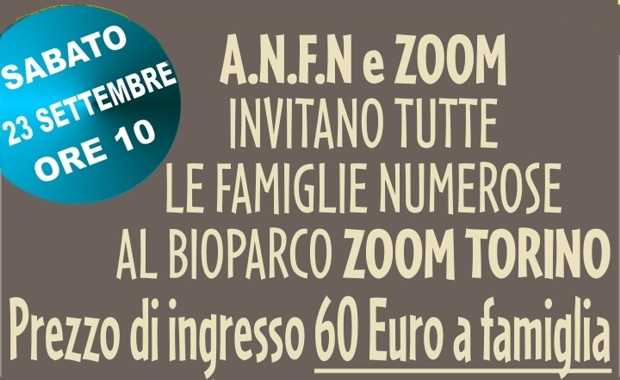 Con la CartaF6G ingresso scontatissimo al Parco Zoom Torino per le famiglie numerose.